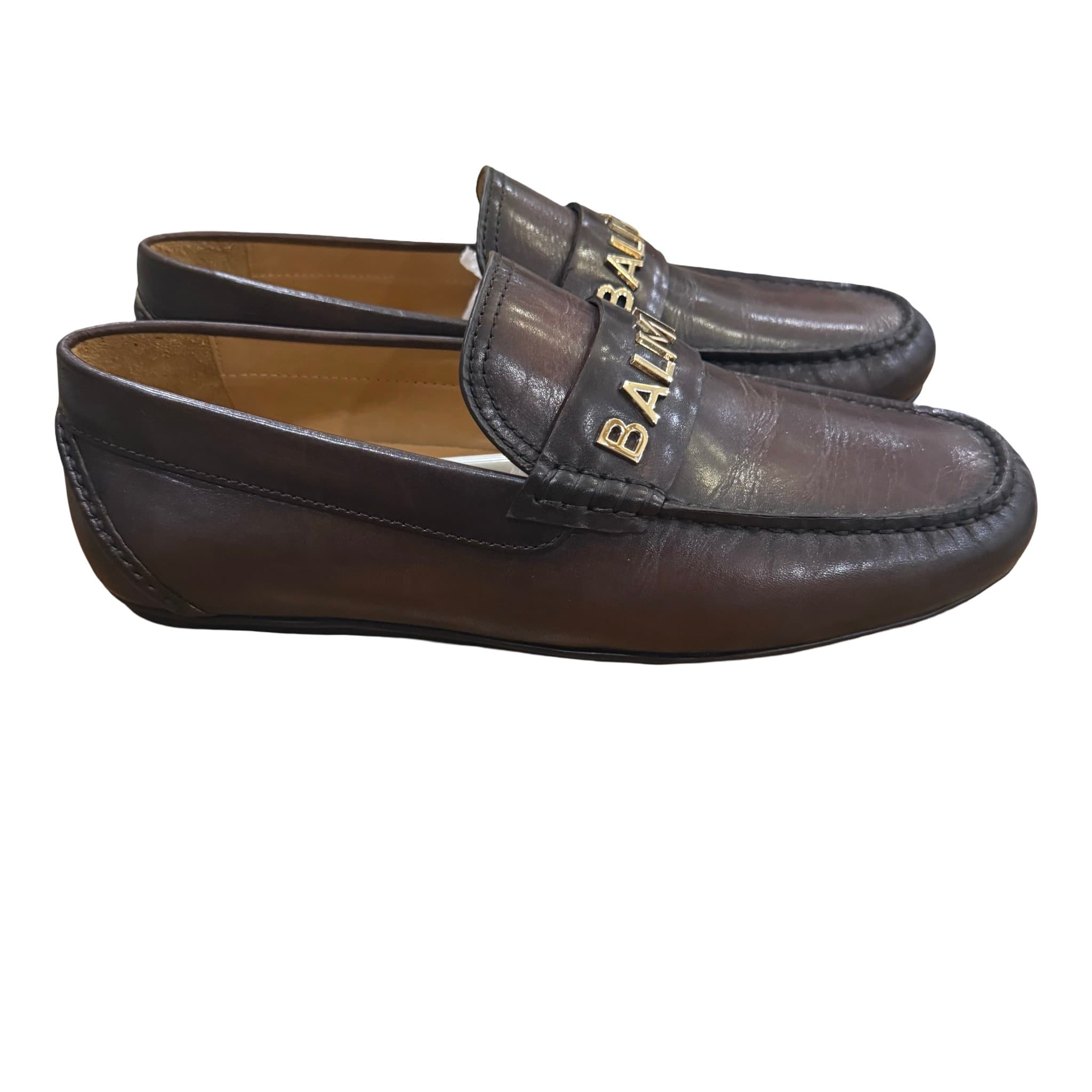 Balmain Signature Leather Loafers