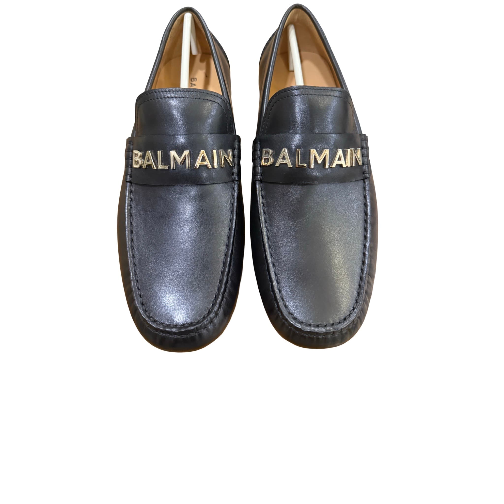 Balmain Signature Leather Loafers