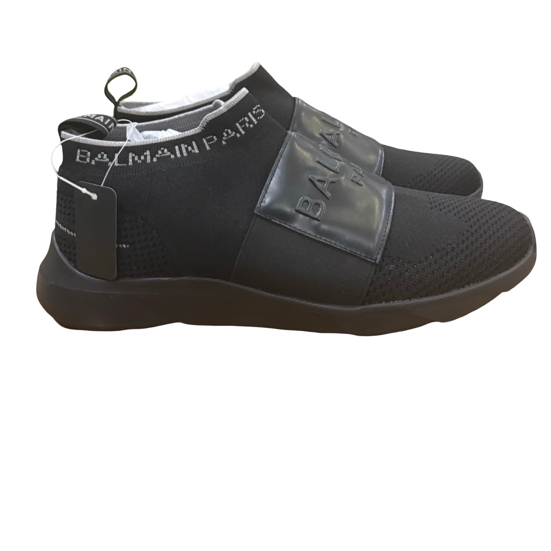 Balmain Paris Black Slip-On Sneakers