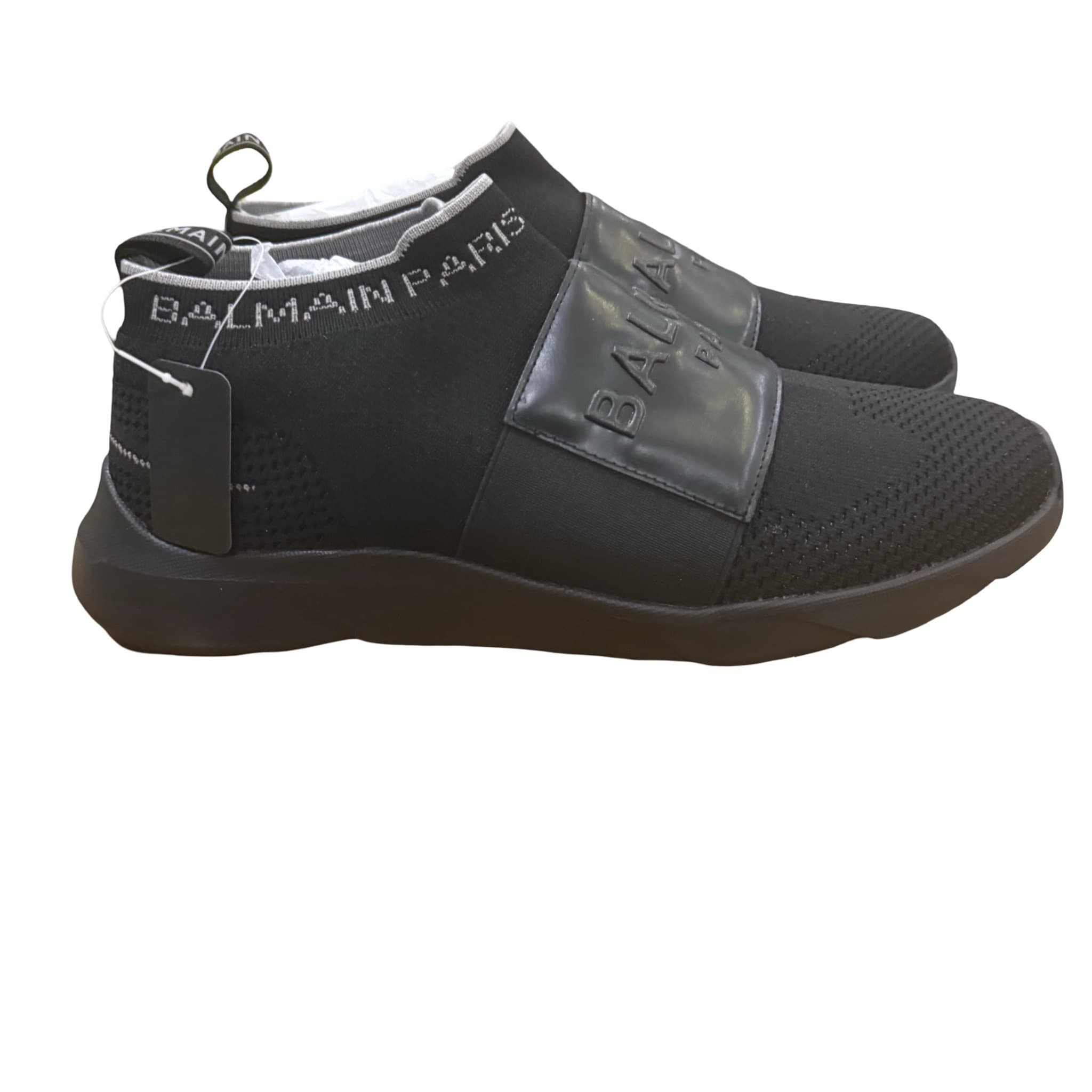 Balmain Paris Black Slip-On Sneakers