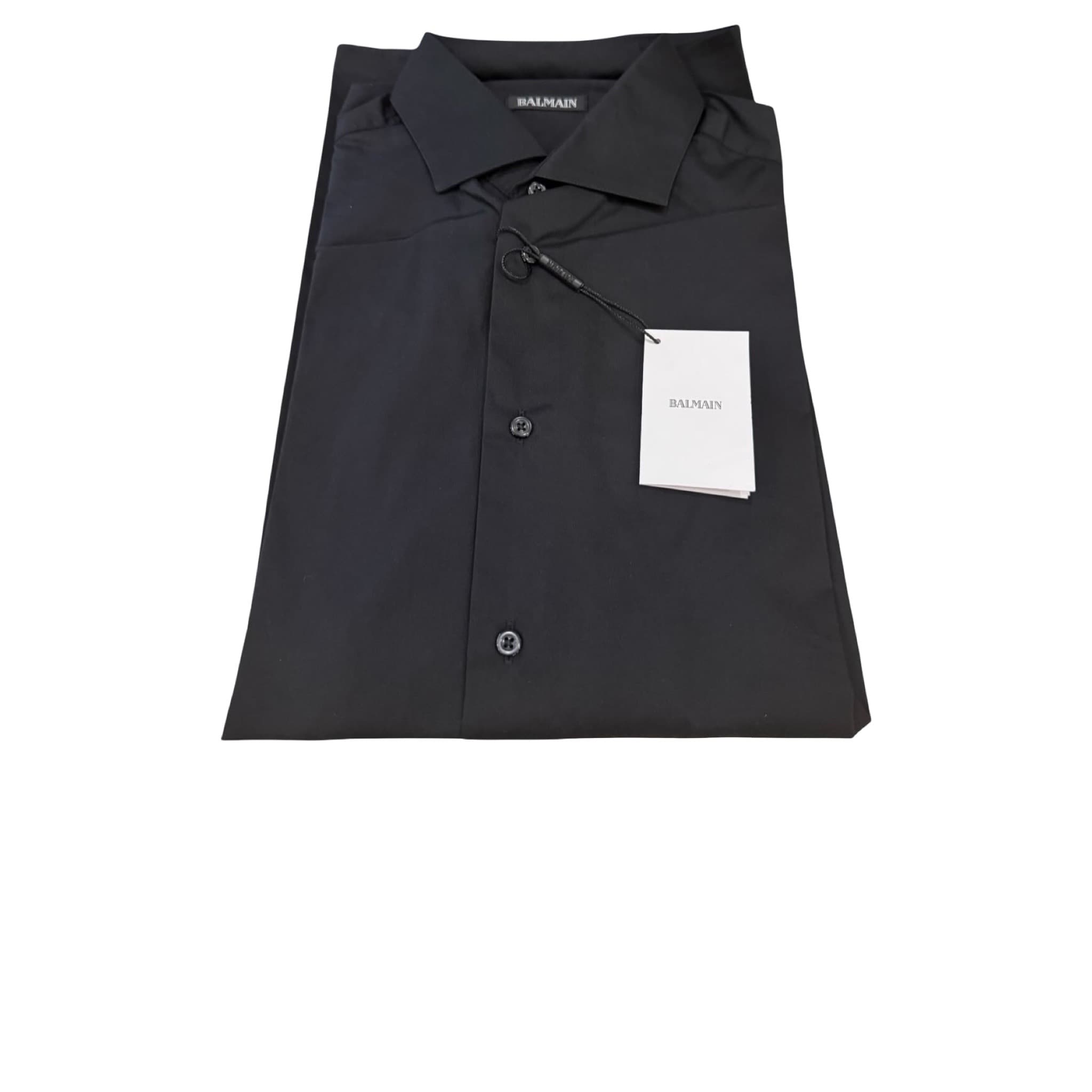 Balmain Black Shirt with Gold Back Logo Print