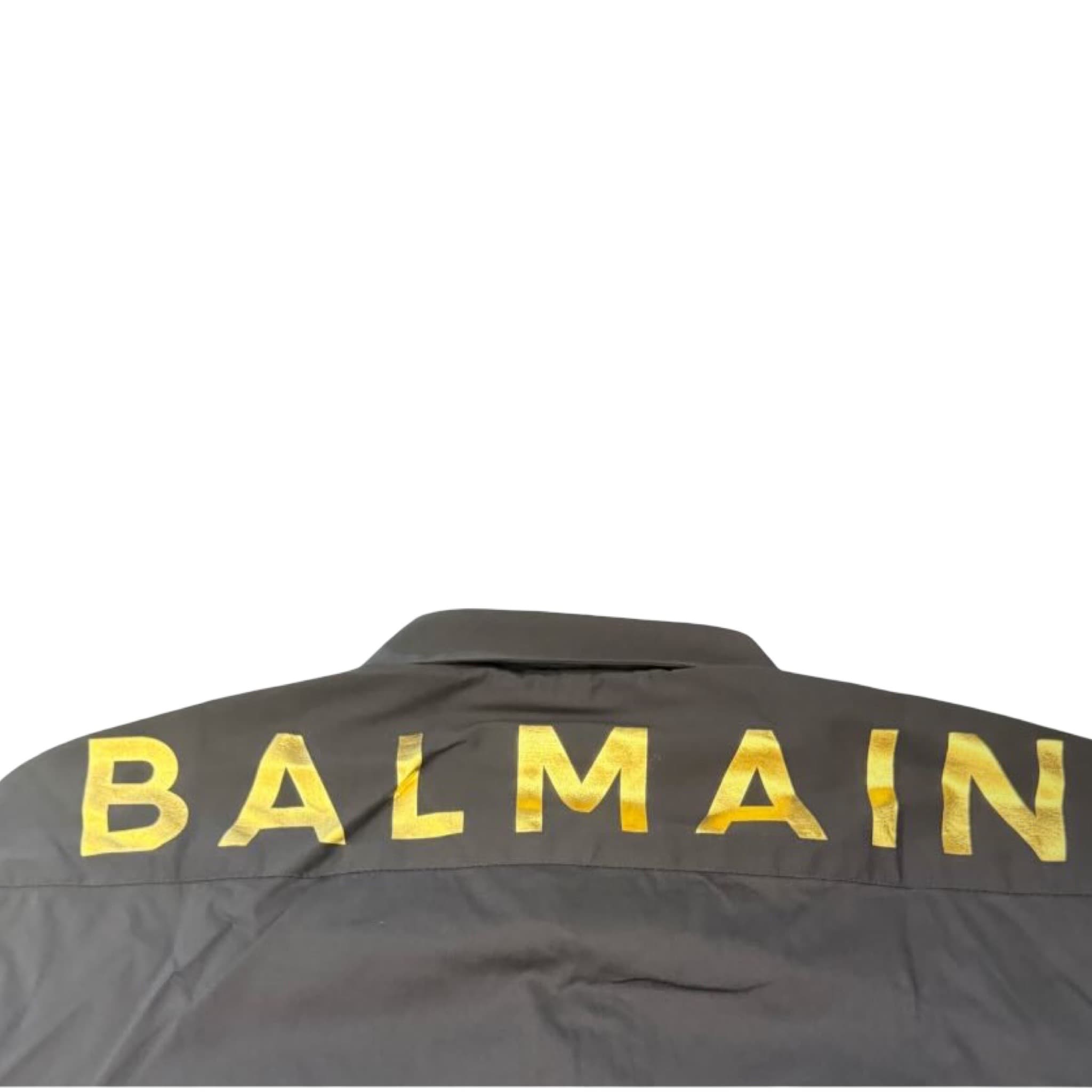 Balmain Black Shirt with Gold Back Logo Print