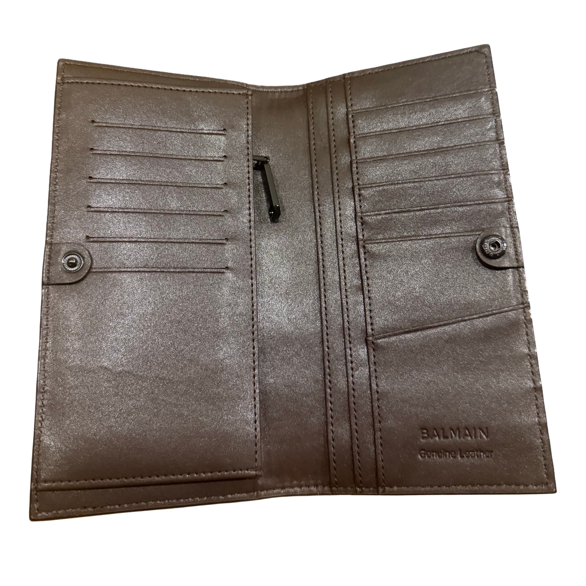 Balmain Paris Brown Leather Wallet