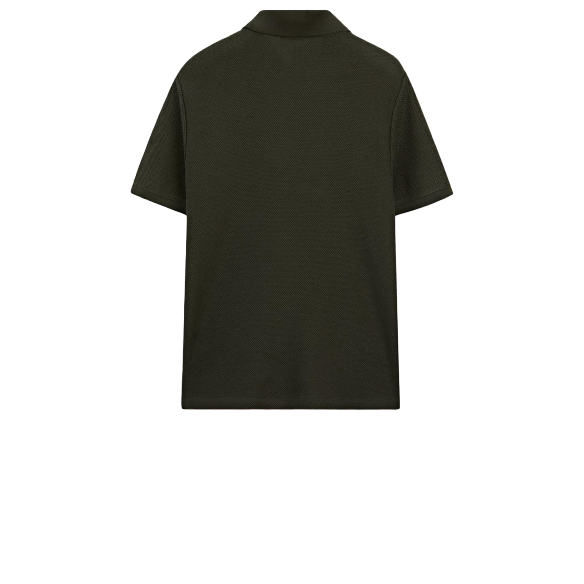 Textured V-Neck Cotton Polo T-Shirt