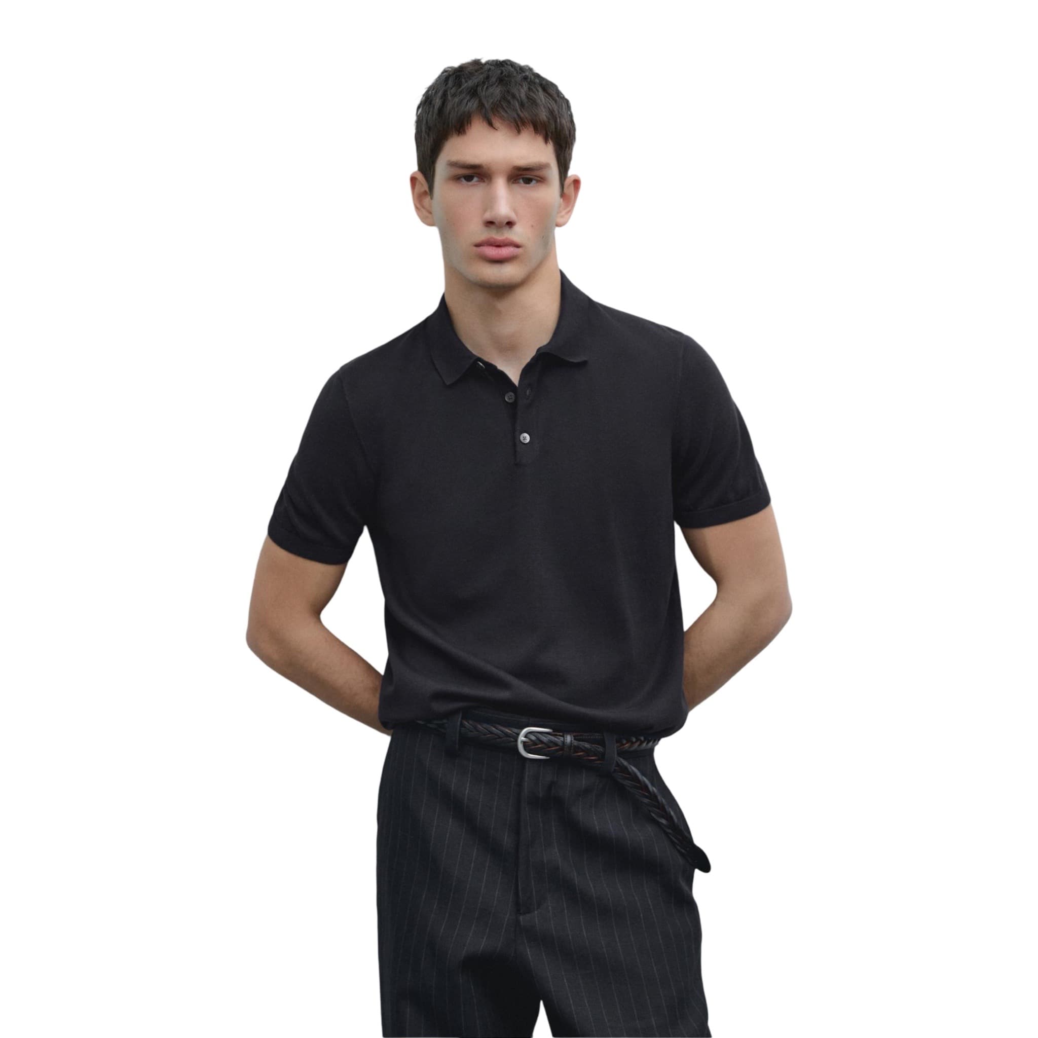 Black Signature Knit Polo