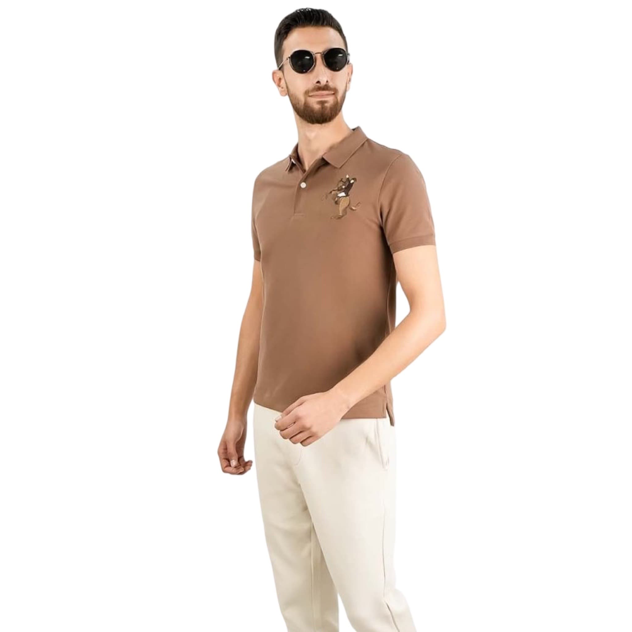 Men’s Slim-Fit Cotton Short-Sleeve Napoleon Polo
