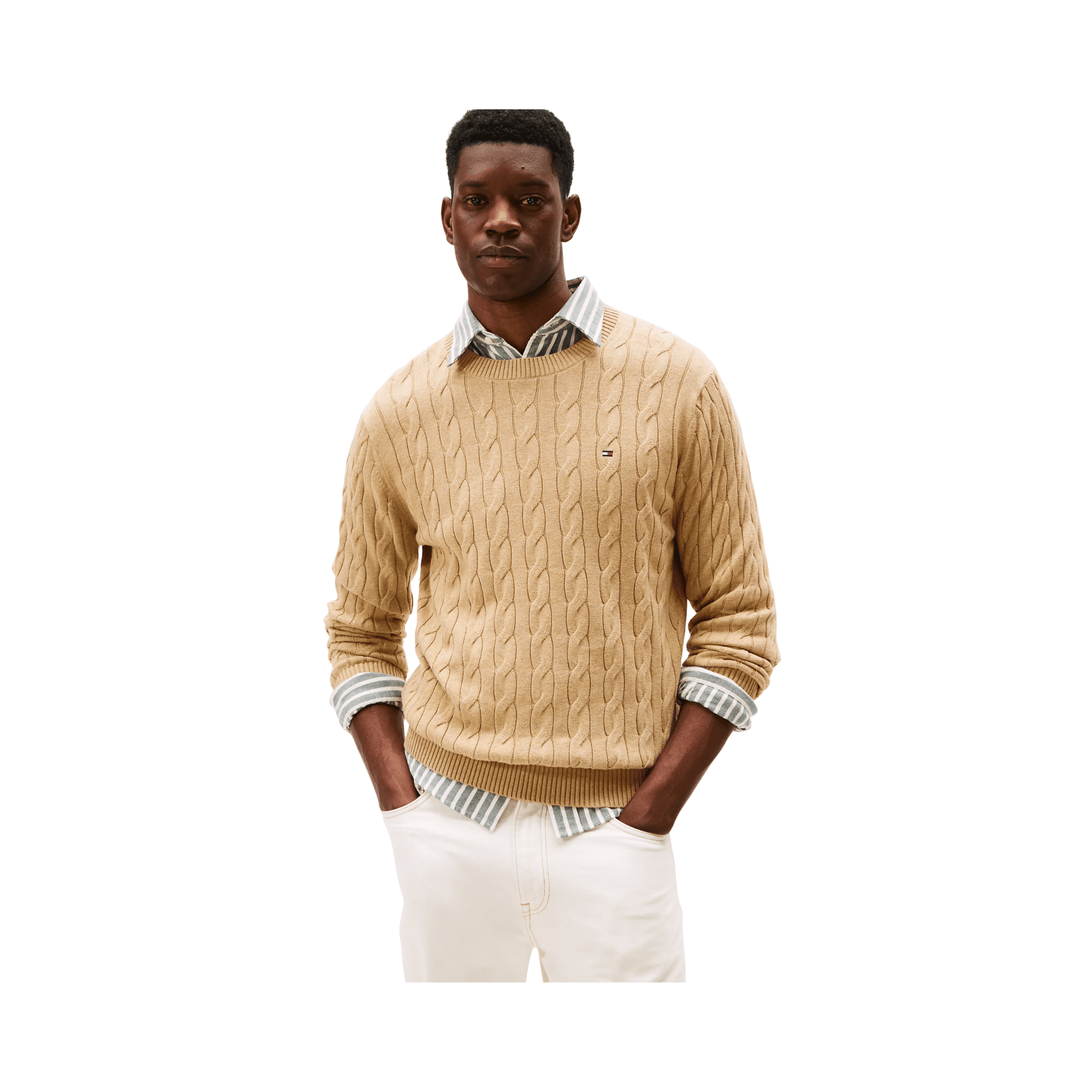 Cable Knit Crewneck Sweater