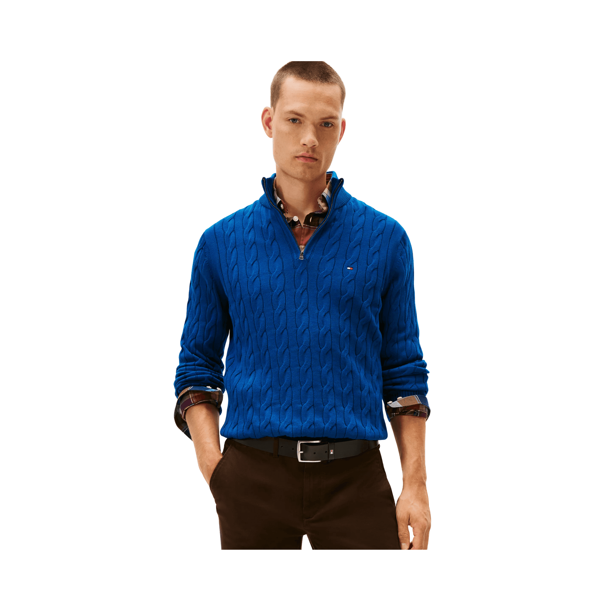 Cable Knit Quarter-Zip Sweater