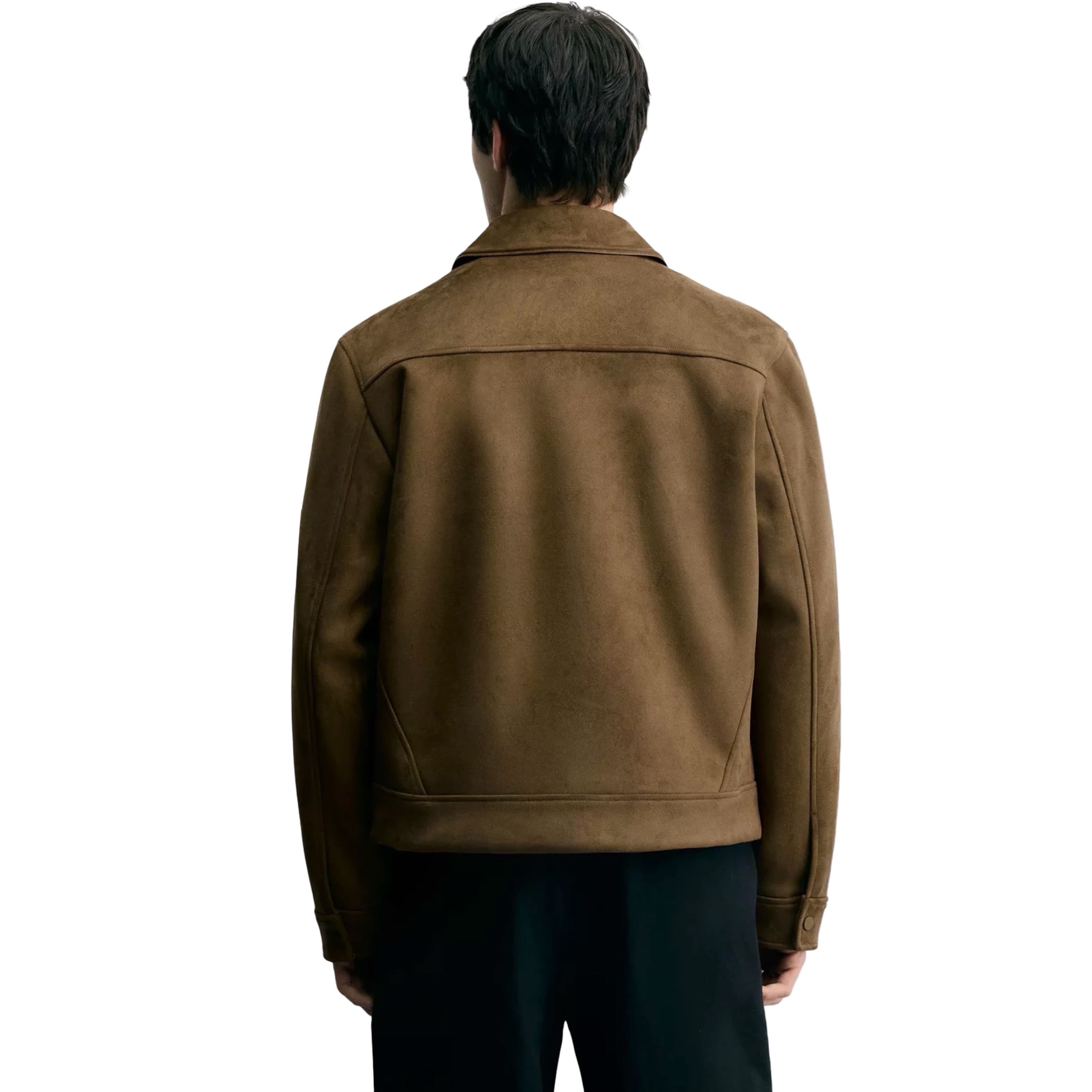 Faux Suede Regular Fit Jacket