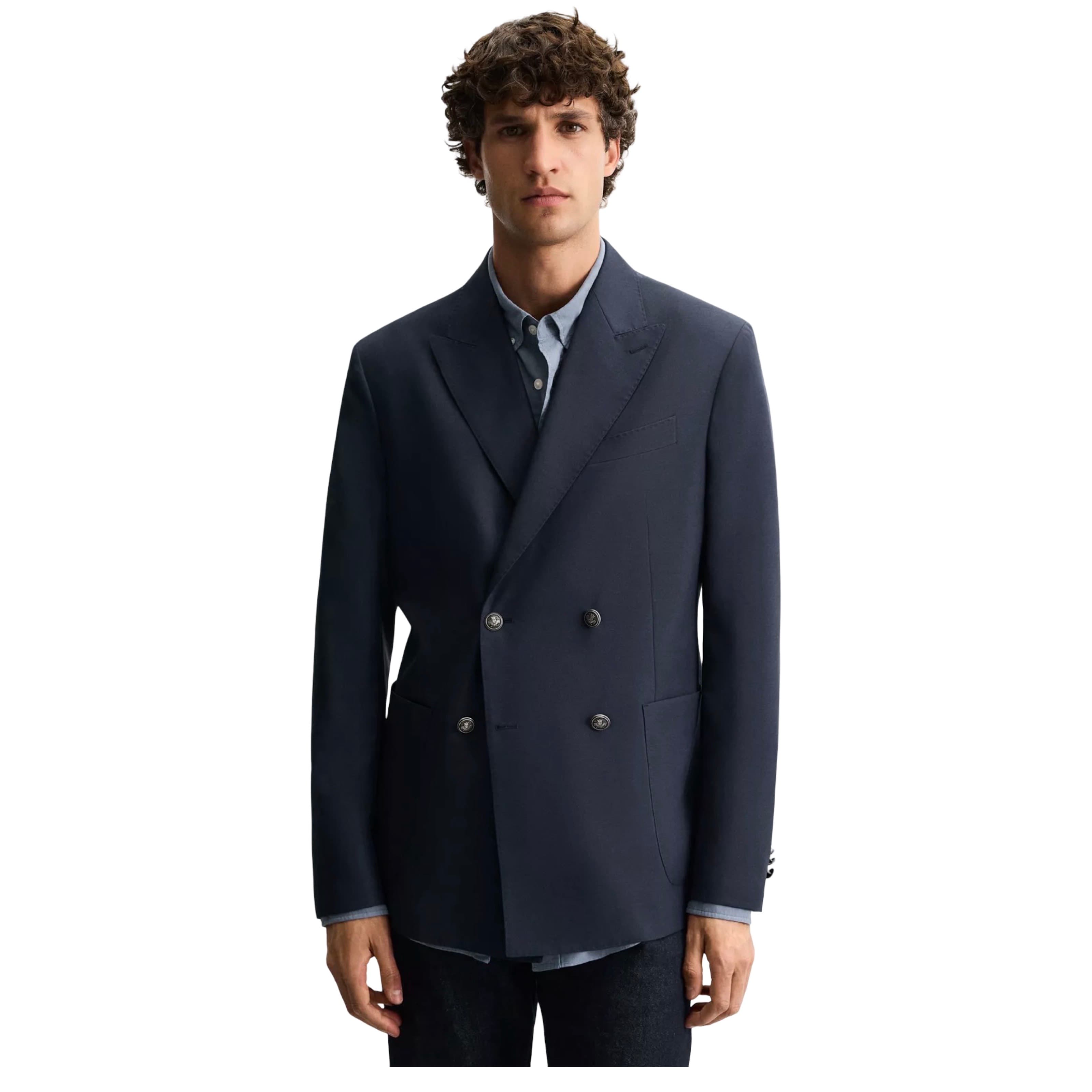 Double Breasted Wool Blend Blazer