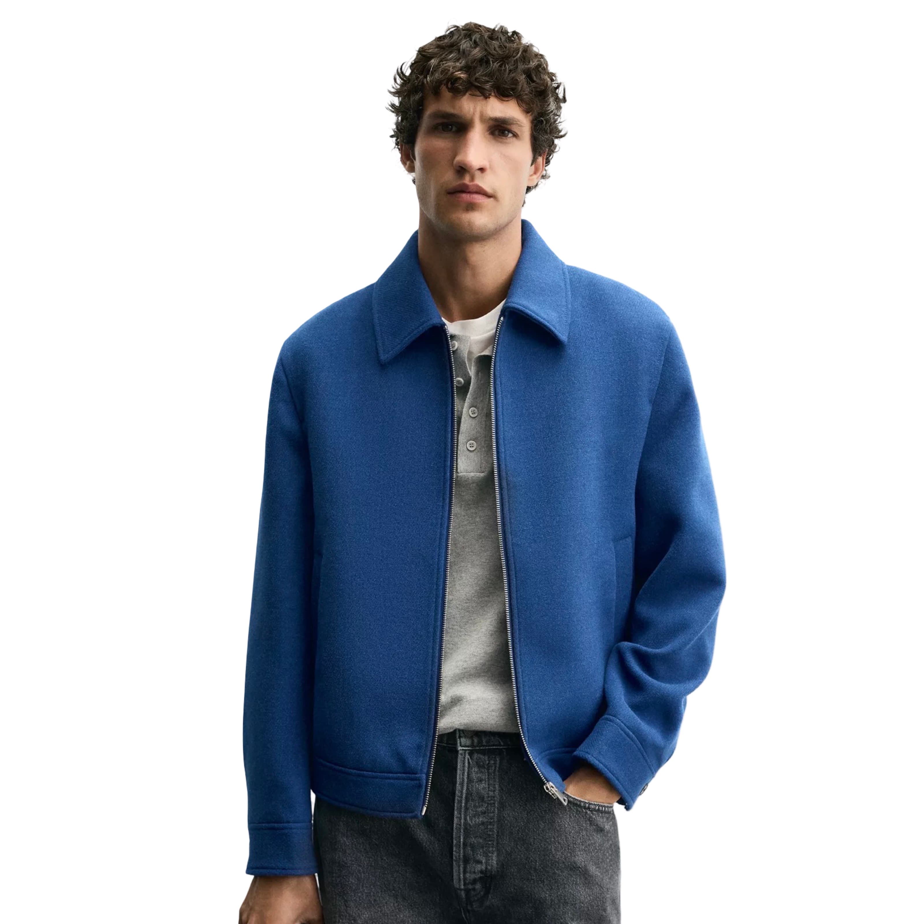 Zip Up Wool Effect Jacket