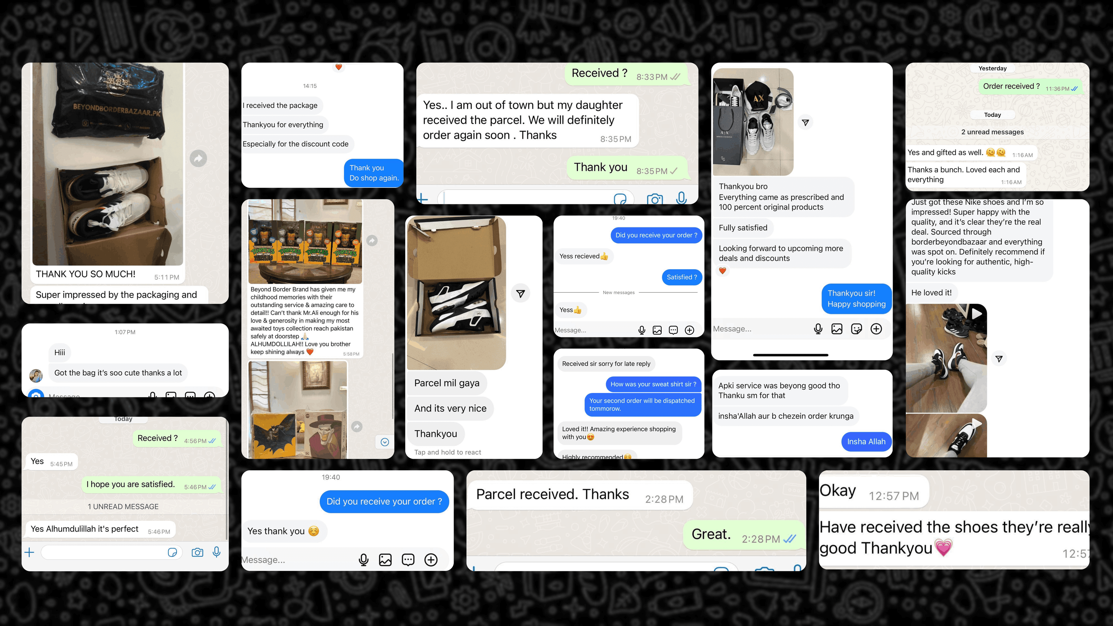 Customer testimonials collage