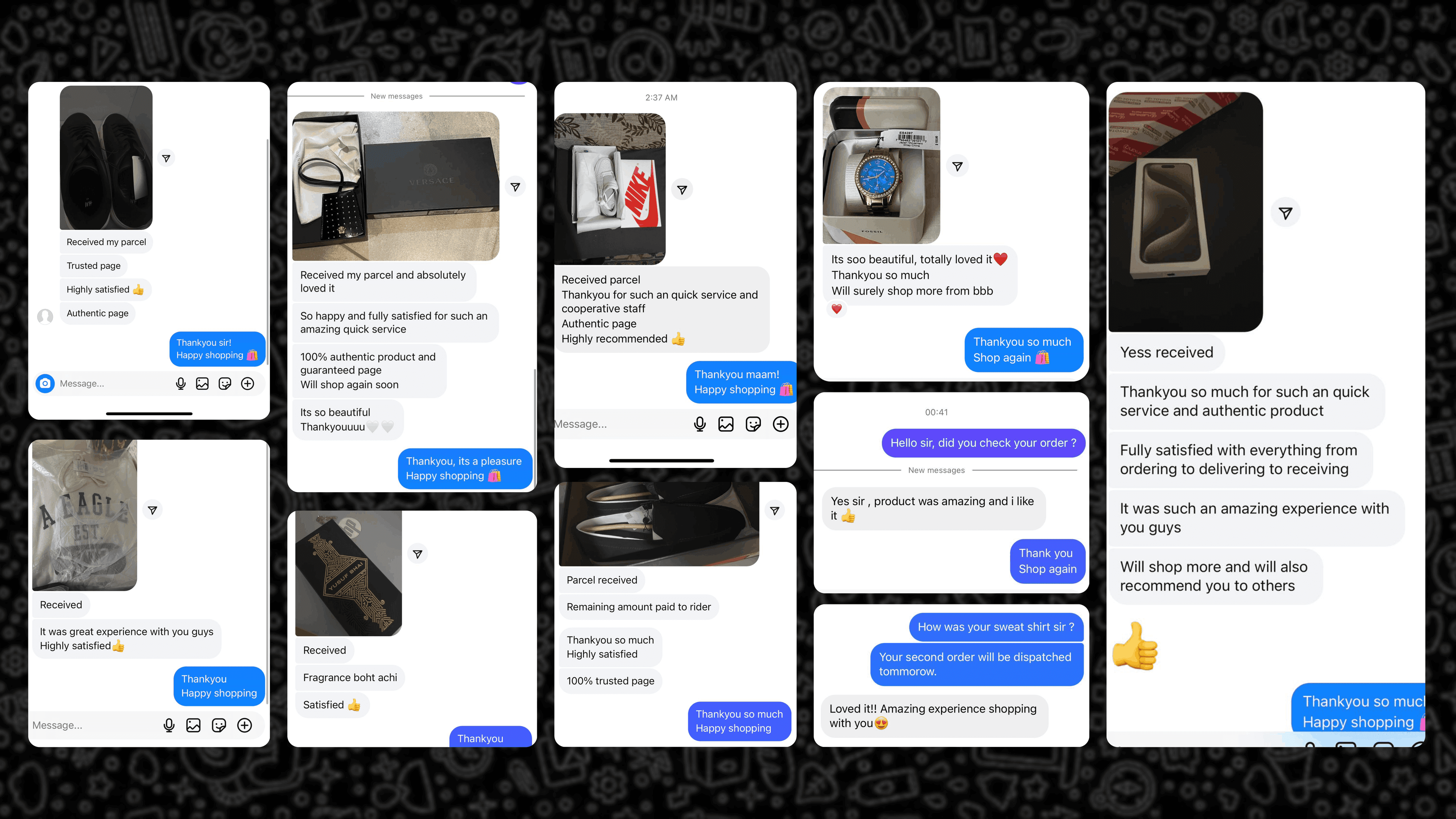 Customer testimonials collage